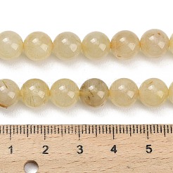 天然石ゴールドルチルクォーツビーズ連売り  ラウンド  染め＆加熱  8~8.8mm  穴：0.9mm  約44個/連  14.84''（37.7センチメートル）&nbsp;G-H337-A04-04