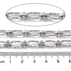 変色しにくい304ステンレススチールの楕円形とノットリンクチェーン  溶接されていない  スプールで  ステンレス鋼色  12x6x1.5mm  7x6x4mm  5 m /ロール&nbsp;CHS-B005-03P