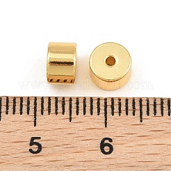 真鍮ビーズ  コラム  ラックめっき  長持ちメッキ  鉛フリー＆カドミウムフリー  18KGP本金メッキ  6x4mm  穴：1.3mm&nbsp;KK-CBA78C7-35G