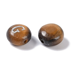天然石タイガーアイビーズ  レター  文字g  8.5~9x5~5.5mm  穴：1.2mm&nbsp;G-L524-20G-02