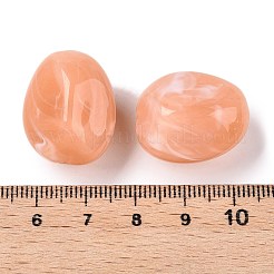 不透明なアクリルビーズ  ツートン  ナゲット  ライトサーモン  23x19x16mm  穴：2.2mm  約134個/500g&nbsp;OACR-N137-36C