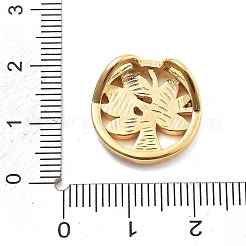 304ステンレスペンダント  PVD真空メッキ  ラインストーン付き  命の木とフラットラウンド  18KGP本金メッキ  17x6mm  穴：6mm&nbsp;RESI-R155-022G