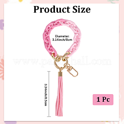 アクリル＆ジン合金＆PUペンダント装飾  キーホルダー用  財布  バックパック飾り  フラミンゴ  210mm&nbsp;KEYC-WH0052-01A