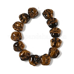 天然石タイガーアイビーズ連売り  猫の足  16x14x9.5mm  穴：1mm  約13個/連  7.20''（18.3センチメートル）&nbsp;G-M108-A09-01