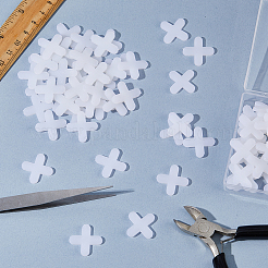 PEプラスチックシームツール床タイルクロスクリップ  磁器タイルパンチング用  クロス  ホワイト  23x23x2.5mm  約90個/袋&nbsp;FIND-WH0126-944B