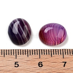 染色・加熱された天然縞瑪瑙カボション  オーバル  パープル  12x10x4.5mm&nbsp;G-G145-01A-20