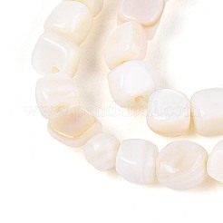 天然淡水シェルビーズ連売り  正方形  貝殻色  2~7x4~7x3~6mm  穴：0.5~0.7mm  約68~71個/連  15.16~15.55インチ（38.5~39.5cm）&nbsp;BSHE-T014-51B