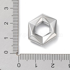 変色しない304ステンレススチールスペーサービーズ  大穴ビーズ  六角  ステンレス鋼色  17.5x21x4mm  穴：8.8mm&nbsp;STAS-A088-01P