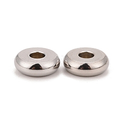 変色しない304ステンレススチールスペーサービーズ  ドーナツ  ステンレス鋼色  8x2.5mm  穴：3mm&nbsp;STAS-F136-04P