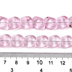 電気メッキガラスビーズセット  パール光沢メッキ  正方形  パールピンク  10.5x10.5~11x6.5mm  穴：1mm  約59~60個/連  25.12~25.59インチ（63.8~65cm）&nbsp;EGLA-N012-07G