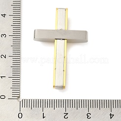 イオンプレーティング（IP）304ステンレスペンダント  クロスチャーム  ゴールデン·ステンレス鋼色  39x24.5x7mm  穴：5x3mm&nbsp;STAS-D110-24GP