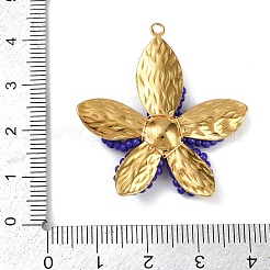 プラスチックチャーム  304ステンレスペンダント  モーブ  花  37x34.5x6.5mm  穴：1.6mm&nbsp;STAS-R170-02G-03