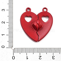 合金エナメルスプリットペンダント  磁気チャーム  単語最高の友人とハート  レッド  28x25x2mm  穴：2mm&nbsp;ENAM-P255-01C