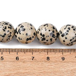 天然石ダルメシアンジャスパービーズ連売り  スムーズなラウンド  14mm  穴：1~1.2mm  約26個/連  14.65''（37.2センチメートル）&nbsp;G-A310-A05-14mm