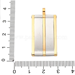 304ステンレスペンダント  イオンプレーティング（ip）  長方形チャーム  ゴールドカラー  36.5x18.5x5mm  穴：4mm&nbsp;STAS-U043-12G