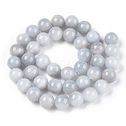 天然染め黄玉数珠  ラウンド  ライトスチールブルー  8.5mm  穴：1mm  約40個/連  15.55インチ（39.5cm）&nbsp;G-R271-8mm-YXS18-01