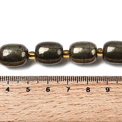 天然石パイライトビーズ連売り  シードビーズで  コラム  14~14.5x12mm  穴：1.2mm  約11個/連  7.68''（19.5センチメートル）&nbsp;G-Z131-D01-02