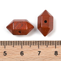 天然石レッドジャスパービーズ  多面カット  六角形の両端が尖った弾丸ビーズ  14~17x8~9x8~9mm  穴：1.5mm&nbsp;GG-CBA3EE1-08A