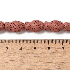 天然溶岩岩ビーズ連売り  魚  染め  ブラウン  14x9x7mm  穴：1.2mm  約28個/連  15.55''（39.5センチメートル）&nbsp;G-U007-01H