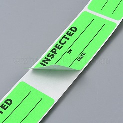 蛍光紙粘着ステッカー500枚  品質管理在庫粘着ラベル  長方形  ライム  25x57mm&nbsp;DIY-WH0349-608