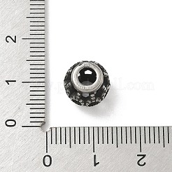 304ステンレススチールヨーロピアンビーズ  大穴ビーズ  ロンデル  アンティークシルバー  9.5x9.5mm  穴：4.5mm&nbsp;STAS-H238-09B-AS