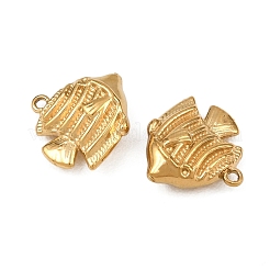 304ステンレスペンダント  イオンプレーティング（ip）  18KGP本金メッキ  魚  11x12x4.5mm  穴：1mm&nbsp;STAS-A132-06D-G