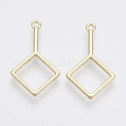 合金ペンダント  菱形  ライトゴールド  29x17x2mm  穴：1.6mm&nbsp;PALLOY-T067-133LG