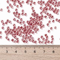 TOHOラウンドシードビーズ  日本製シードビーズ  （1845)つの赤いバラの裏地付きクリスタルレインボー  8/0  3mm  穴：1mm  約222PCS /ボトル  10 G /ボトル&nbsp;SEED-JPTR08-1845