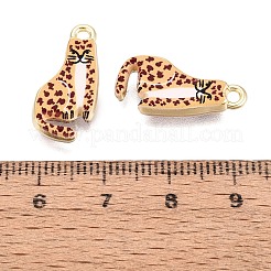 プリント合金ペンダント  ラックめっき  猫の形のチャーム  カドミウムフリー＆ニッケルフリー＆鉛フリー  ゴールドカラー  ミックスカラー  21x10x3.5mm  穴：1.8mm&nbsp;PALLOY-SZC0008-03
