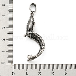 ラックメッキ真鍮製ペンダントベイル  人魚  アンティークシルバー  42.5x9x16mm  穴：7.5x4mm&nbsp;KK-A217-01AS