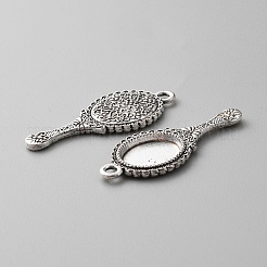 合金のチベット風チャーム  ミラーチャーム  アンティークシルバー  34x14x2mm  穴：2mm&nbsp;FIND-WH0155-024