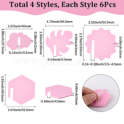 24種類のスタイルのアクリルワイングラスチャーム4個  ピンク  混合図形  27.5~54.5x38~55x2mm  6個/スタイル&nbsp;AJEW-SC0031-67
