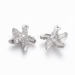変色しにくい304ステンレススチールペンダント  ヒトデ/海星  ステンレス鋼色  19.3x17~17.8x4~4.1mm  穴：1.8mm&nbsp;STAS-I105-29P