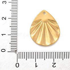304ステンレスペンダント  18KGP本金メッキ  ティアドロップ  21.5x17x1mm  穴：1.2mm&nbsp;STAS-F349-05G-02