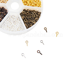 アイアンスクリューアイピンヒートンキャップ  片穴パーツ用  ミックスカラー  8x4x1mm  穴：2mm  900個/箱&nbsp;IFIN-CJ0001-11