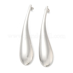 304ステンレススチール製ティアドロップスタッドピアス（女性用）  ステンレス鋼色  80.5x17mm&nbsp;EJEW-M089-07P