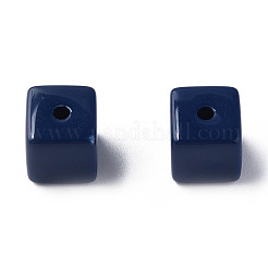 不透明なアクリルビーズ  キューブ  プルシアンブルー  10.5x9.5x9.5mm  穴：2mm  約490個/500g&nbsp;MACR-S373-148-A06