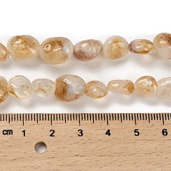 天然イエローロドライトクォーツビーズ連売り  ナゲット  タンブルストーン  7~13x4.5~10x4.5~10mm  穴：1.2mm  約44~46個/連  15.08''~16.14''（38.3~41センチメートル）&nbsp;G-P497-01E-39B