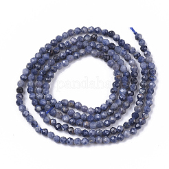 天然サファイアビーズ連売り  多面カット  ラウンド  2mm  穴：0.3mm  約181個/連  15.35インチ（39cm）&nbsp;G-S361-2mm-009