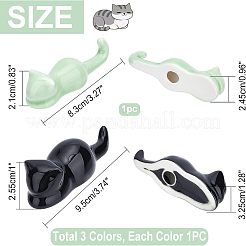 4スタイルの磁器製筆立て4個  猫の形  ミックスカラー  2.45~3.25x8.3~9.5x2.1~2.55cm  1個/スタイル&nbsp;DJEW-NB0001-10