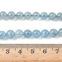 天然石アクアマリンビーズ連売り  ラウンド  6~7.5mm  穴：1mm  約65個/連  15.55''（39.5センチメートル）&nbsp;G-D327-B01-6mm