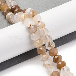 天然レッド ヘマトイド クォーツ/鉄系クォーツ ビーズ 連売り  多面カット  ロンデル  8x6mm  穴：1mm  約63~64個/連  14.96''~15.35''（38~39センチメートル）&nbsp;G-K380-A04-01