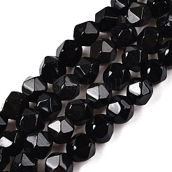 天然石オブシディアンビーズ連売り  ラウンド  多面カット  5.5~6x5.5~6.5mm  穴：1mm  約60~62個/連  14.17~14.88''（36~37.2センチメートル）&nbsp;G-T138-215