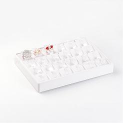 木製のリングプレゼンテーション箱  PUレザーで覆われた  ホワイト  18x25x3.2cm&nbsp;RDIS-O003-02