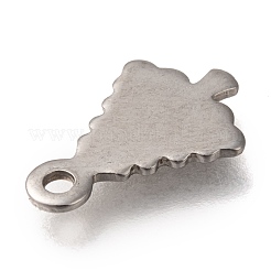 変色しないクリスマス 201 ステンレススチールチャーム  クリスマスツリー  ステンレス鋼色  14x9x0.7mm  穴：1.4mm&nbsp;STAS-P266-14P