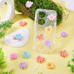 20 個の不透明な樹脂カボション  花  ミックスカラー  26x26.5x8mm&nbsp;RESI-TADJ0001-08B