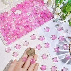 アクリルビーズキャップ180個  5  - 花びらの花  黄金の縁を持つ  カメリア  17.5x18x5mm  穴：1.2mm&nbsp;OACR-PA0001-37A