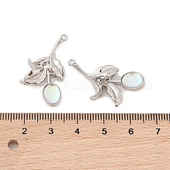 合金と樹脂のペンダント  花のチャーム  プラチナ  クリアAB  30x17x5mm  穴：1.4mm&nbsp;LS-FIND-Z053-04A-03