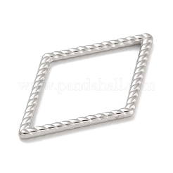 304ステンレススチールのテクスチャード菱形リンクリング  ステンレス鋼色  30x18x1.4mm  内径：14.5x23mm&nbsp;STAS-D197-27P