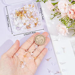 200個 2色 304ステンレススチールスタッドピアス金具  フラットラウンド  200個のプラスチック製イヤーナット  ゴールデン＆シルバー  10x0.3mm  ピン：12x0.7mm  100個/カラー&nbsp;STAS-BBC0008-89A